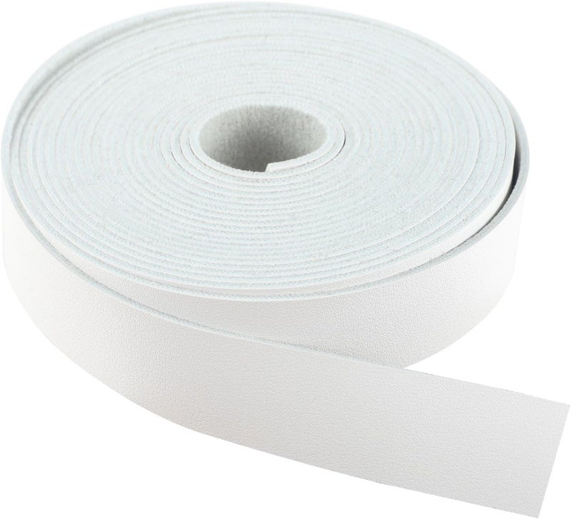 CDY Soft Faux Leather Strap: 1 Inch Wide 200 Inches Long Leather Strip 2mm for DIY Craft Projects Thick Very Suitable for Traction Ropes Bag Straps (Rice White) - Image 1